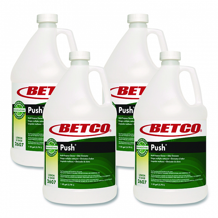 Green Earth Push Enzyme Multipurpose Cleaner, Lemon and Sage Scent, 1 gal Bottle, 4/Carton (26070400)