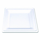 ChampWare Molded Fiber Tableware, Square Molded Fiber Plate, 8" x 8", White, 125 Plates/Sleeve, 4 Sleeves/Carton (18630WPF)