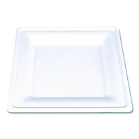 ChampWare Molded Fiber Tableware, Square Molded Fiber Plate, 8" x 8", White, 125 Plates/Sleeve, 4 Sleeves/Carton (18630WPF)