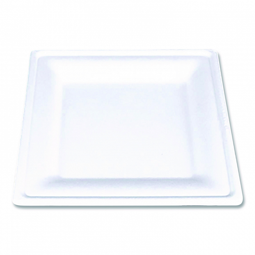ChampWare Molded Fiber Tableware, Square Molded Fiber Plate, 8" x 8", White, 125 Plates/Sleeve, 4 Sleeves/Carton (18630WPF)