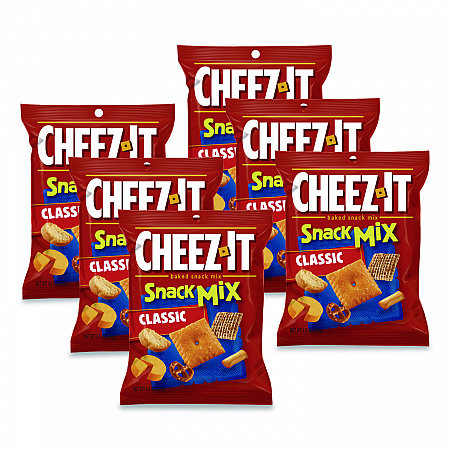 Cheez-it Baked Snack Mix, Classic Cheese, 4.5 oz Bag, 6/Pack (57715)