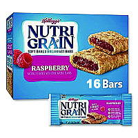 Nutri-Grain Soft Baked Breakfast Bars, Raspberry, Indv Wrapped 1.3 oz Bar, 16/Box (35845)