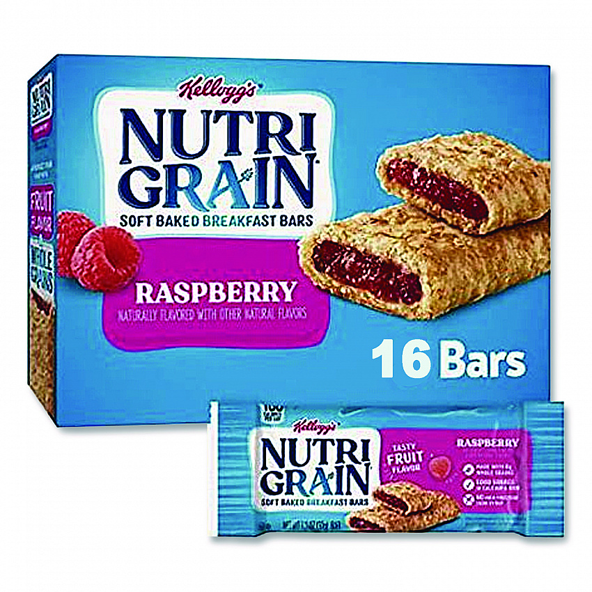 Nutri-Grain Soft Baked Breakfast Bars, Raspberry, Indv Wrapped 1.3 oz Bar, 16/Box (35845)