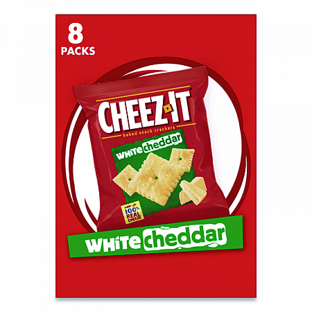 Cheez-It Crackers, 1.5 oz Single-Serving Snack Bags, White Cheddar, 8/Box (12653)