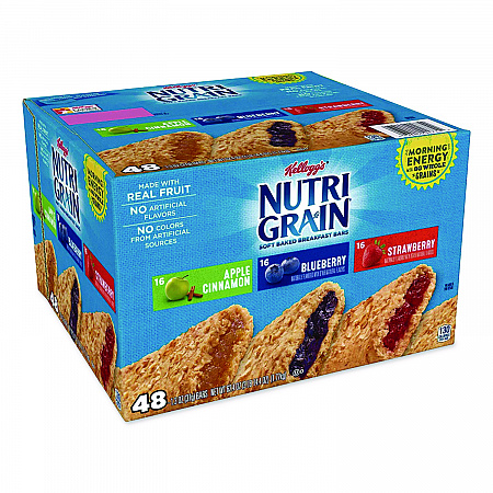 Nutri-Grain Soft Baked Breakfast Bars, Asstd: Apple, Blueberry, Strawberry, 1.3 oz Bar, 48/Carton (05872)