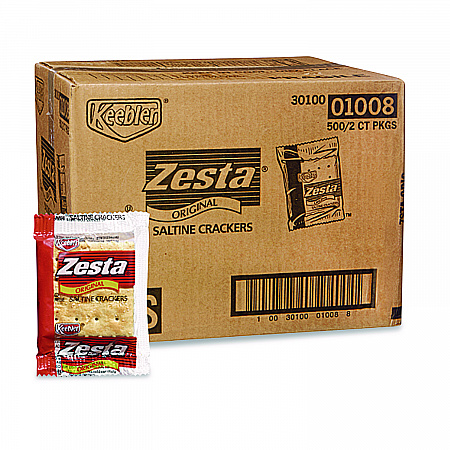 Zesta, Individually Wrapped, Saltine, 500/Carton (01008)