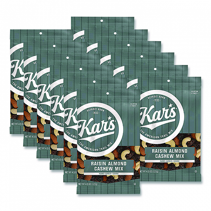 Fresh Harvest Trail Mix, Raisin Almond Cashew, 4.5 oz Bag, 12/Box (08444)