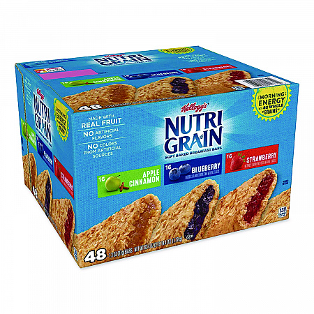 Nutri-Grain Soft Baked Breakfast Bars, Assorted, 1.3 oz Bar, 48/Carton (22000508)