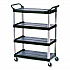 Xtra Utility Cart with Open Sides, Plastic, 4 Shelves, 400 lb Capacity, 40.63