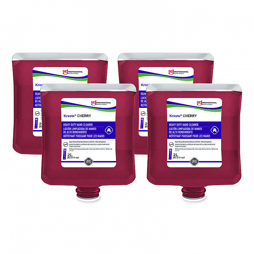 Kresto Cherry Heavy Duty Hand Cleaner Manual Cartridge Refill, Cherry Scent, 2 L, 4/Carton (KCH2LT)