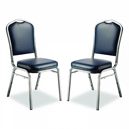 9300 Series Deluxe Upholstered Stack Chair, Vinyl, Supports 500 lb, 19