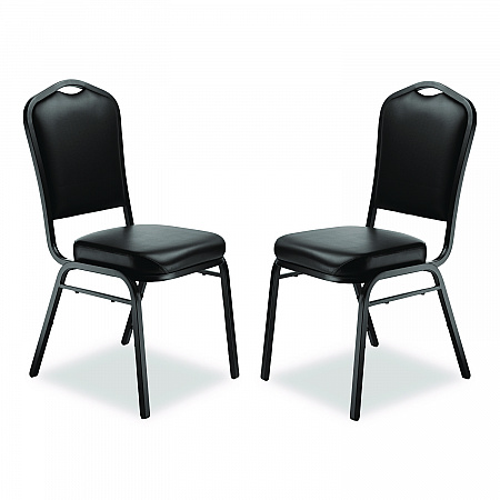 9300 Series Deluxe Upholstered Stack Chair, Vinyl, Supports Up to 500 lb, 19