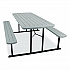 Blow Molded Folding Picnic Table, Rectangular, 57w x 72d x 29.5h, Speckled Gray Top, Black Base/Legs (BMPT3072BK02)