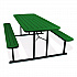 Blow Molded Folding Picnic Table, Rectangular, 57w x 72d x 29.5h, Green Top, Black Base/Legs (BMPT3072BK06)