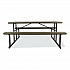 Blow Molded Folding Picnic Table, Rectangular, 57w x 72d x 29.5h, Brown Top, Brown Base/Legs (BMPT3072BR03)