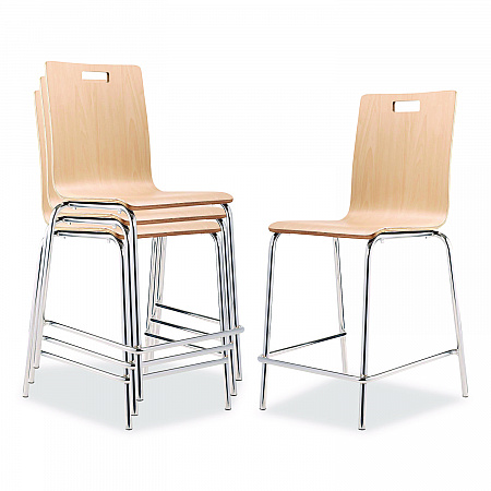 Bushwick Series Bentwood Stool, Counter Height, Supports Up to 500 lb, 24