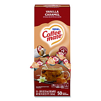Liquid Coffee Creamer, Vanilla Caramel, 0.38 oz Mini Cups, 50/Box (79129)