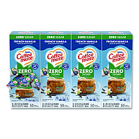 Liquid Coffee Creamer, Zero Sugar French Vanilla, 0.38 oz Mini Cups, 50/Box, 4 Boxes/Carton (91757CT)