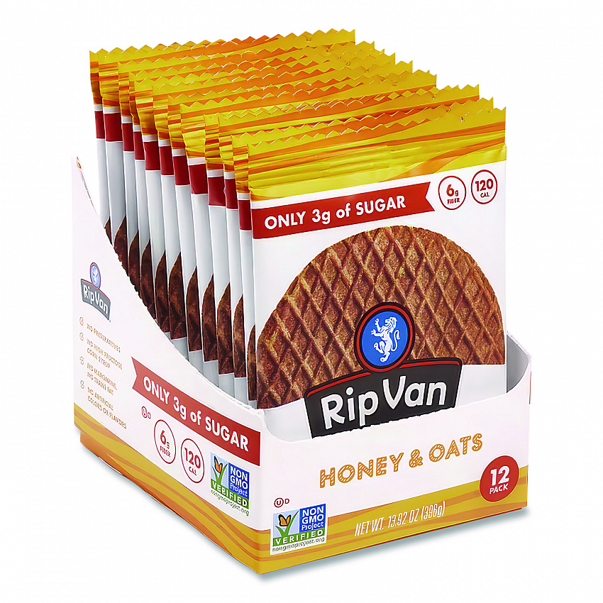 Wafels - Single Serve, Honey and Oats, 1.16 oz Pack, 12/Box (00336)