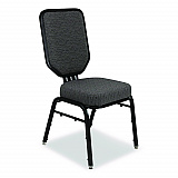 Flex-Back Banquet Chair, Supports Up to 500 lbs, 18.6" Seat Height, Morticia Onyx Seat/Back, Black Base, 2/Pack (9690BG2)