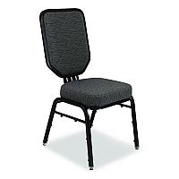 Flex-Back Banquet Chair, Supports Up to 500 lbs, 18.6" Seat Height, Morticia Onyx Seat/Back, Black Base, 2/Pack (9690BG2)