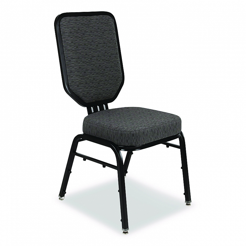 Flex-Back Banquet Chair, Supports Up to 500 lbs, 18.6" Seat Height, Morticia Onyx Seat/Back, Black Base, 2/Pack (9690BG2)