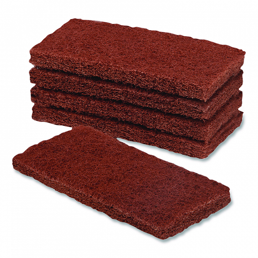 7910015124968, SKILCRAFT Baseboard Scrubber Kit Stripping Replacement Pad, 1 x 4.75, Brown, 5/Box (5124968)