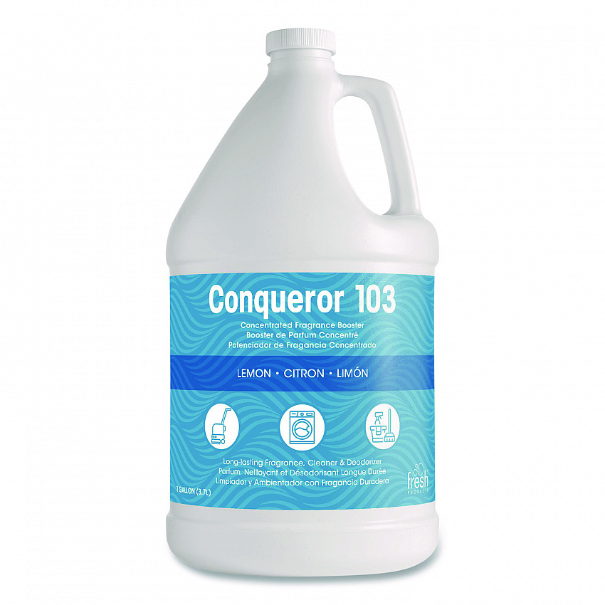 Conqueror 103 Odor Counteractant Concentrate, Lemon, 1 gal Bottle, 4/Carton (1WBLE)
