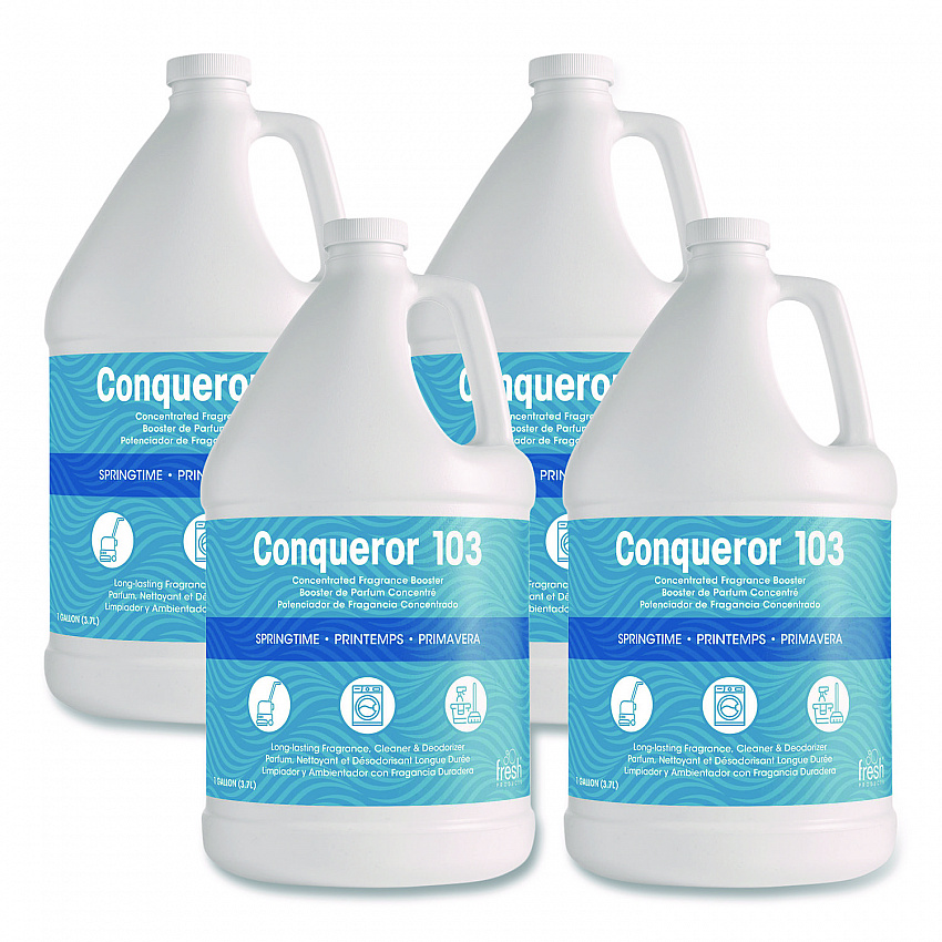 Conqueror 103 Odor Counteractant Concentrate, Springtime, 1 gal Bottle, 4/Carton (1WBST)