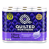 Ultra Plush Bathroom Tissue, Mega Rolls, Septic Safe, 3-Ply, White, 284 Sheets/Roll, 18 Rolls/Carton (874685)