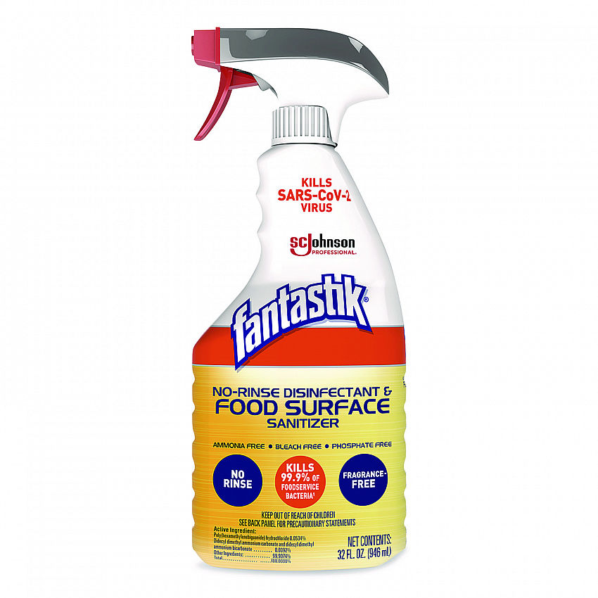 No Rinse Disinfectant and Food Surface Sanitizer, Unscented, 32 oz Trigger Spray Bottle, 8/Carton (354125)