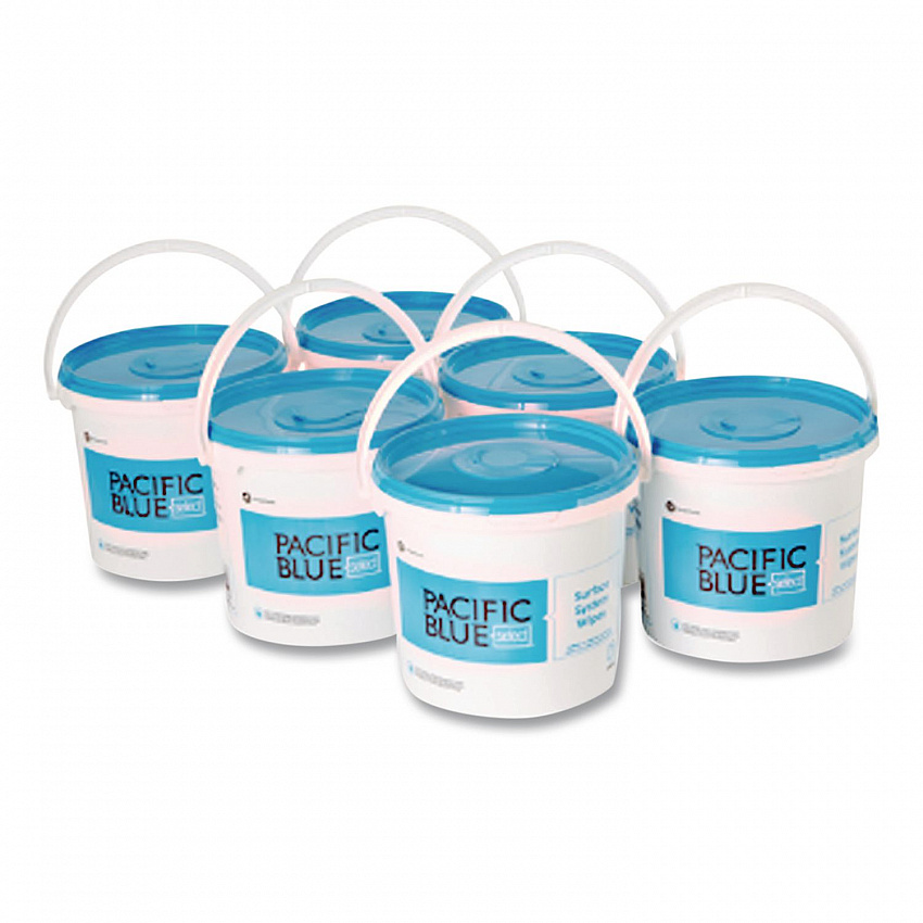 Pacific Blue Select Surface System Bucket, 7.8 x 7.8 x 7, White/Blue, 6/Carton (54006)
