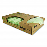 Biotuf Compostable Can Liners, 13 gal, 0.88 mil, 24" x 32", Green, 25 Bags/Roll, 8 Rolls/Carton (Y4832EER01)