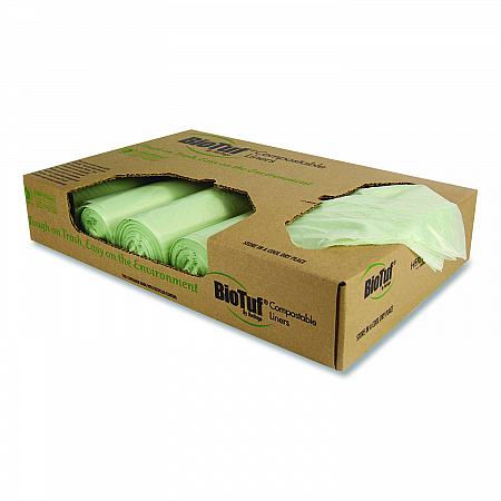 Biotuf Compostable Can Liners, 30 gal, 0.88 mil, 30