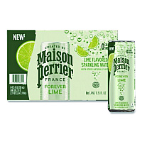 Maison Perrier Sparkling Water,11.15 oz Can, Lime, 8 Cans/Box (85129)