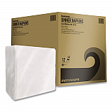 Dinner Napkins, 1-Ply, 16" x 16", White, 250/Pack, 12 Packs/Carton (1616NAPW)