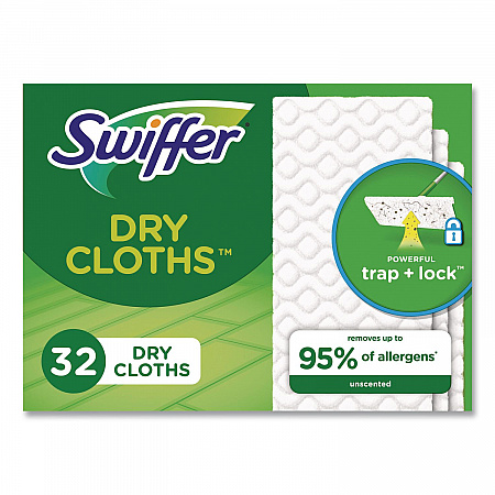 Dry Refill Cloths, 10.63 x 8, White, 32/Box, 4 Boxes/Carton (21457)