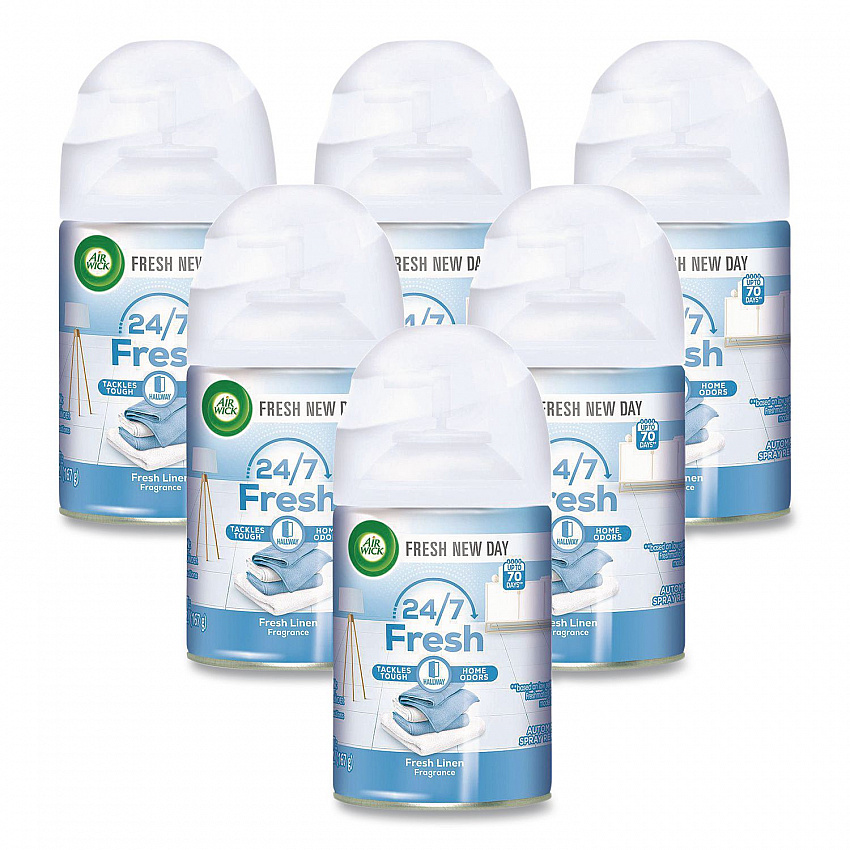 Freshmatic Ultra Spray Refill, Fresh Linen, 5.89 oz Aerosol Spray, 6/Carton (82314CT)
