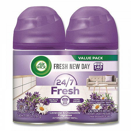 Freshmatic Ultra Spray Refill, Lavender/Chamomile, 5.89 oz Aerosol Spray, 2/Pack, 3 Packs/Carton (85595)