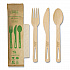 Bamboo Cutlery, Fork/Knife/Napkin/Spoon, Paper, Natural, 250/Carton (ASBBTN)