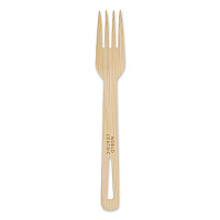 Bamboo Cutlery, Fork, Paper, Natural, 2,000/Carton (FOBB67)