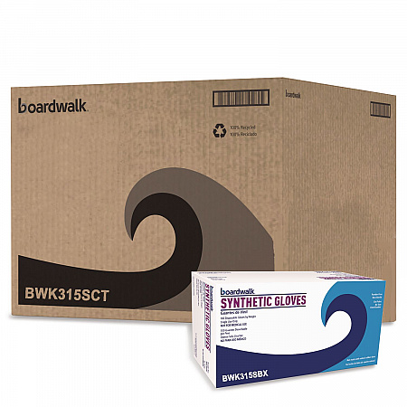 Powder-Free Synthetic Vinyl Gloves, Small, 4 mil Thick, 9.5
