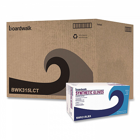 Powder-Free Synthetic Vinyl Gloves, Large, 4 mil Thick, 9.5