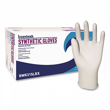 Powder-Free Synthetic Vinyl Gloves, Large, 4 mil Thick, 9.5