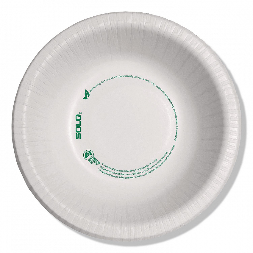 Compostable Paper Dinnerware, ProPlanet Seal, Bowl, 12 oz, White, 1,000/Carton (HB12PLANET)