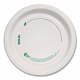 Compostable Paper Dinnerware, ProPlanet Seal, Plate, 6" dia, White, 1,000/Carton (MP6PLANET)