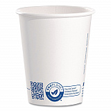 Recycled Content PCF Paper Hot Cups, ProPlanet Seal, 10 oz, White/Blue, 1,000/Carton (370RCPLANET)