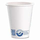 Recycled Content PCF Paper Hot Cups, ProPlanet Seal, 8 oz, White/Blue, 1,000/Carton (378RCPLANET)