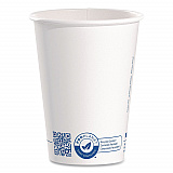 Recycled Content PCF Paper Hot Cups, ProPlanet Seal, 12 oz, White/Blue, 1,000/Carton (412RCNPLANET)