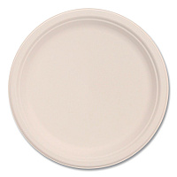 Compostable Molded Fiber Dinnerware, ProPlanet Seal, Plate, 9" dia, Natural, 500/Carton (9FBRP1)